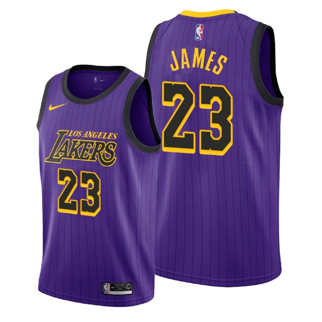 Youth Los Angeles Lakers LeBron James #23 NBA 2018-19 City Edition Purple Basketball Jersey ZGH2483TN